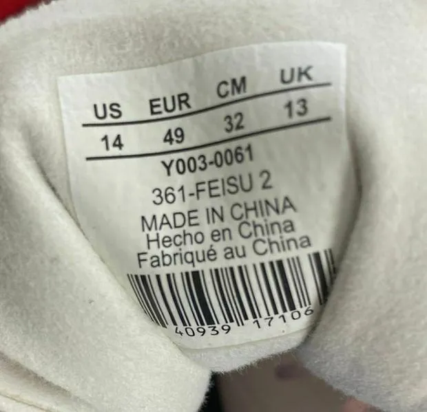 361 WHITE/RED DEGREE MORPHIT SENSATION 4 RUNNING SNEAKERS SIZE 14