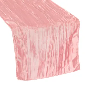 Accordion Crinkle Taffeta Table Runner - Dusty Rose/Mauve