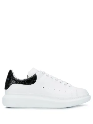 Alexander McQueen Oversized Sole Croc Leather Sneakers White