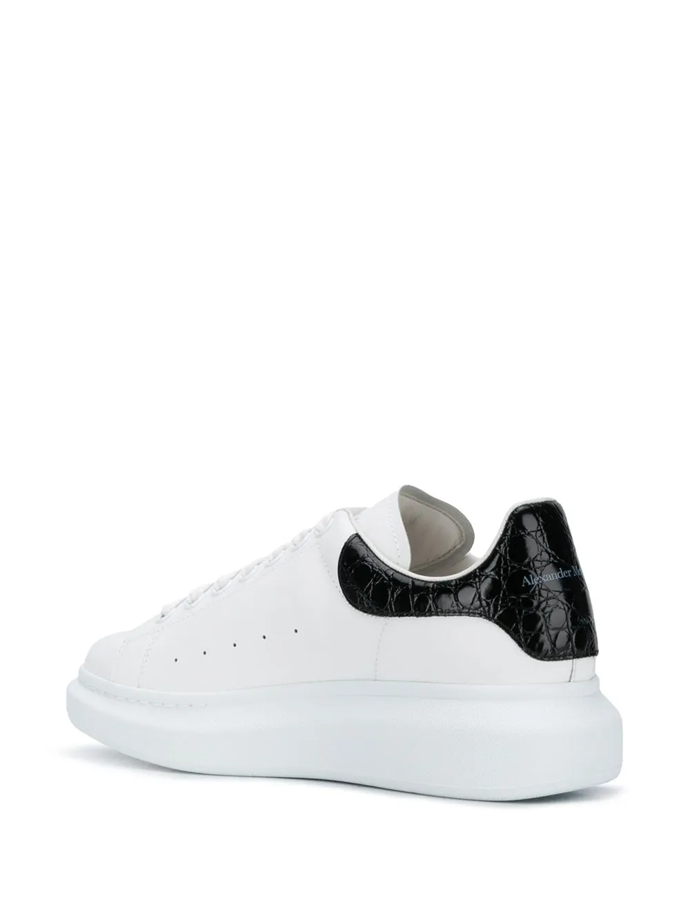 Alexander McQueen Oversized Sole Croc Leather Sneakers White