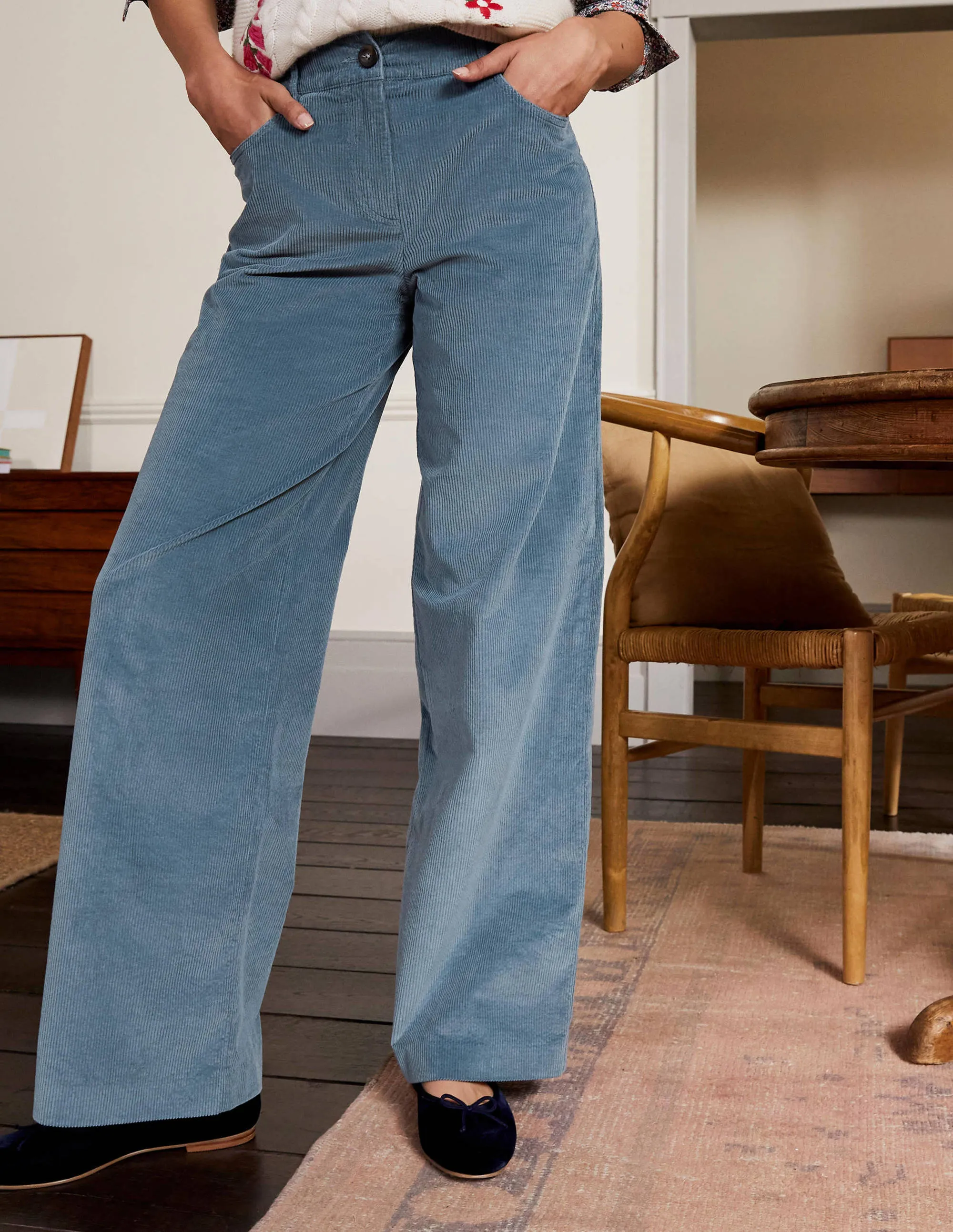 Alexia Cord Trousers-Airforce