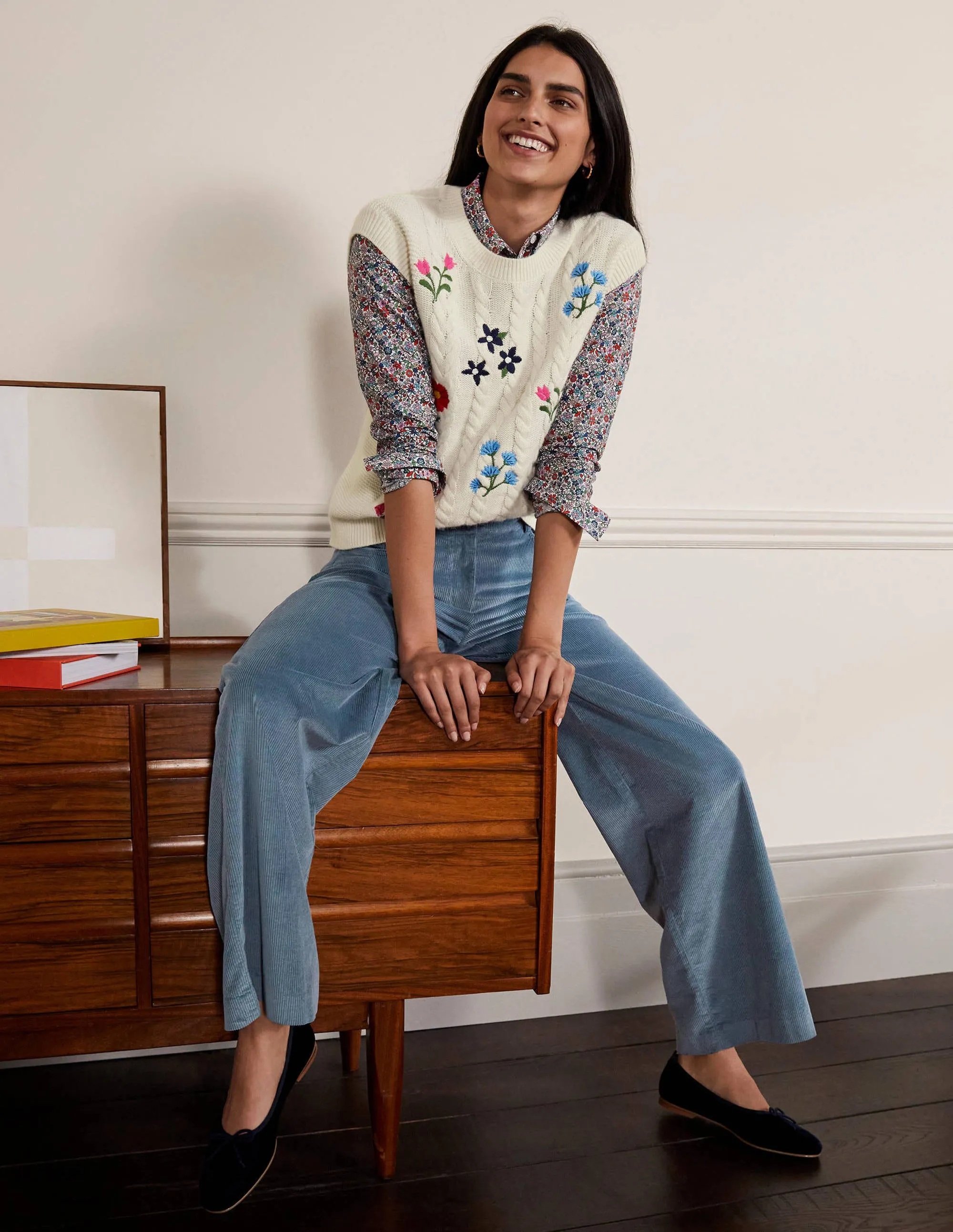 Alexia Cord Trousers-Airforce