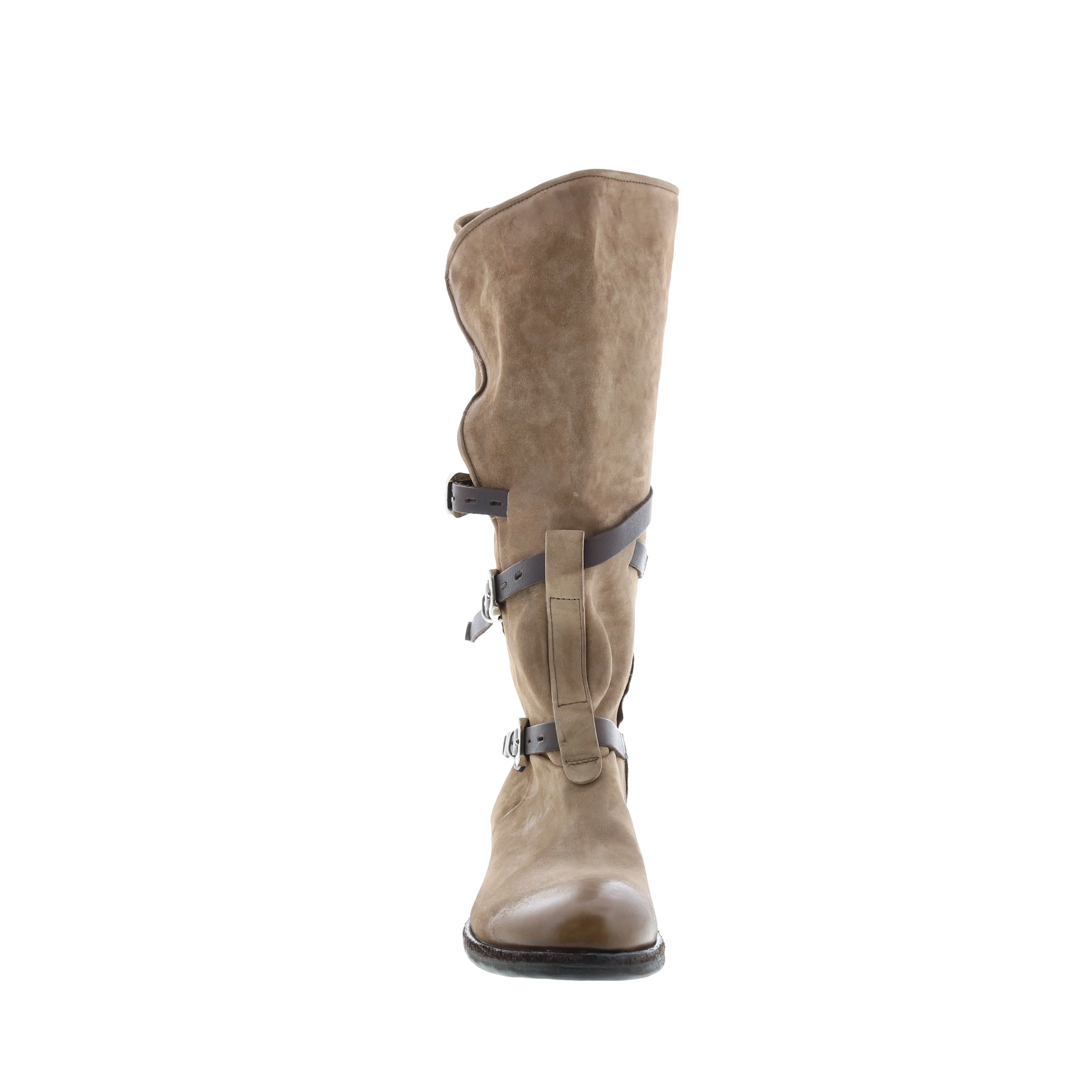 A.S. 98 Trigg 516323-201 Womens Brown Leather Hook & Loop Knee High Boots