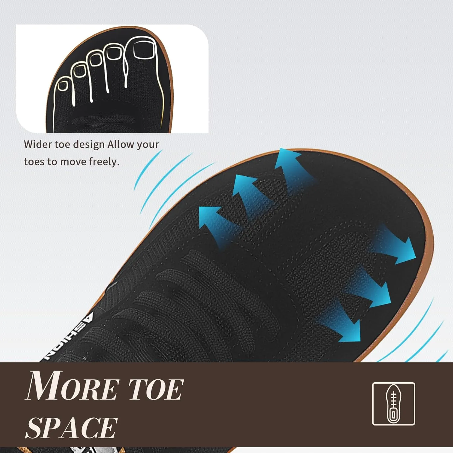 ASHION Men's Walking Shoes Wide Toe Box Classic Retro Gum Sole Fashion Sneakers Casual Tennis Footwear Anti Slip Trainers