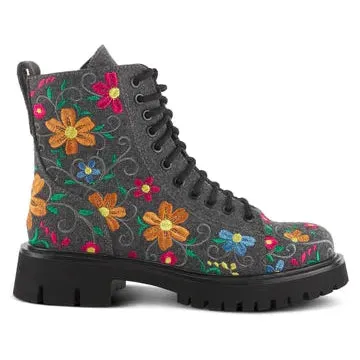Azura Words of Love Charm Bootie - Charcoal Multi