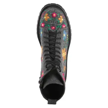 Azura Words of Love Charm Bootie - Charcoal Multi