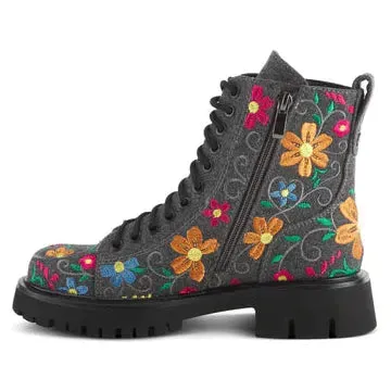 Azura Words of Love Charm Bootie - Charcoal Multi