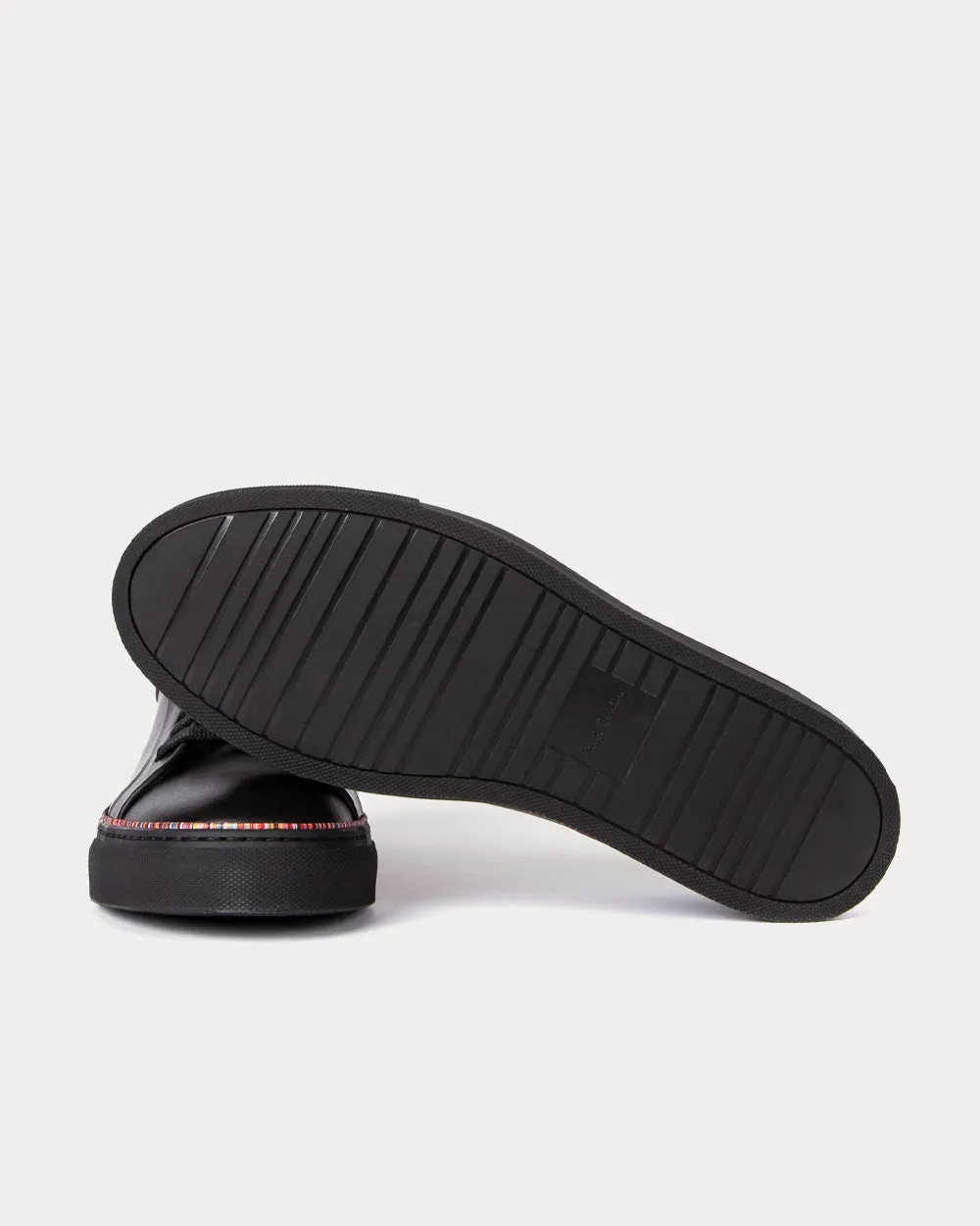 Basso Signature Stripe Piping Black Low Top Sneakers