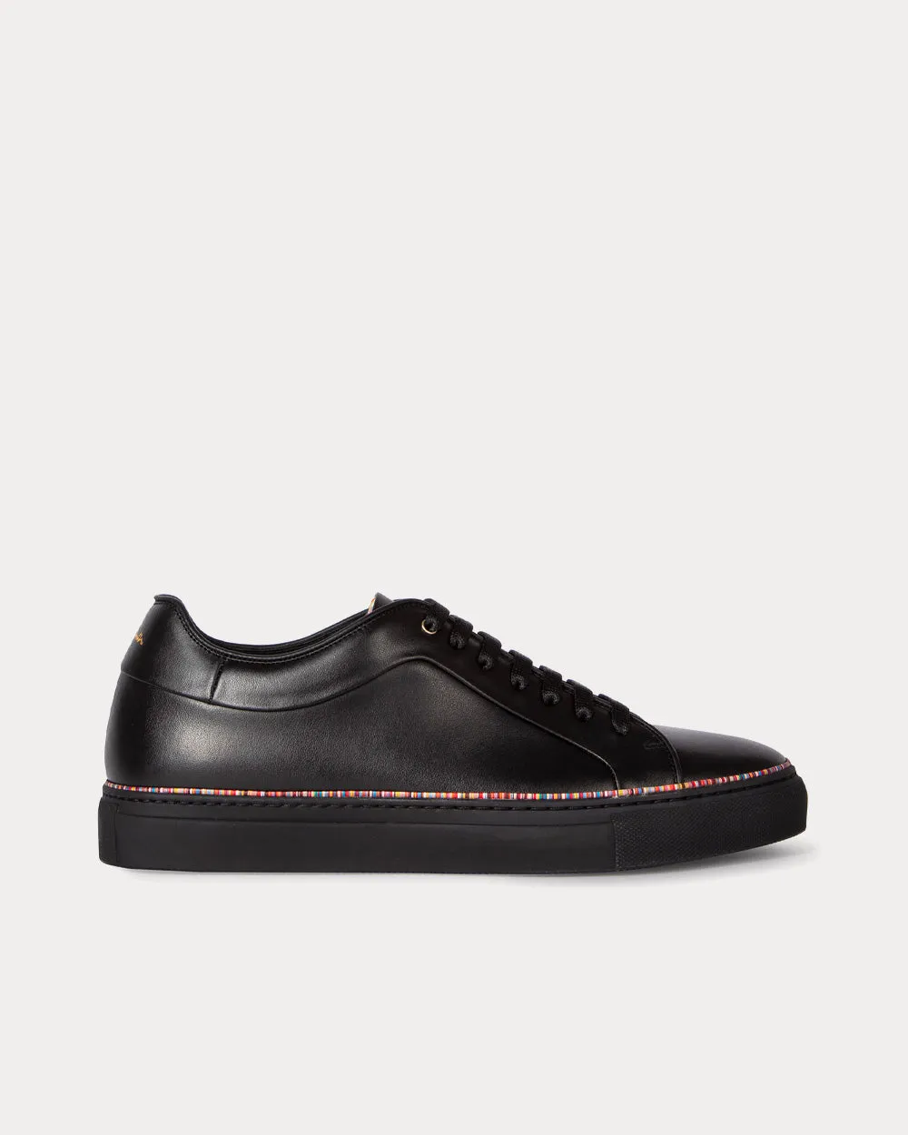 Basso Signature Stripe Piping Black Low Top Sneakers