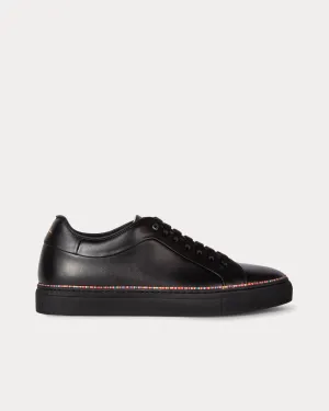Basso Signature Stripe Piping Black Low Top Sneakers