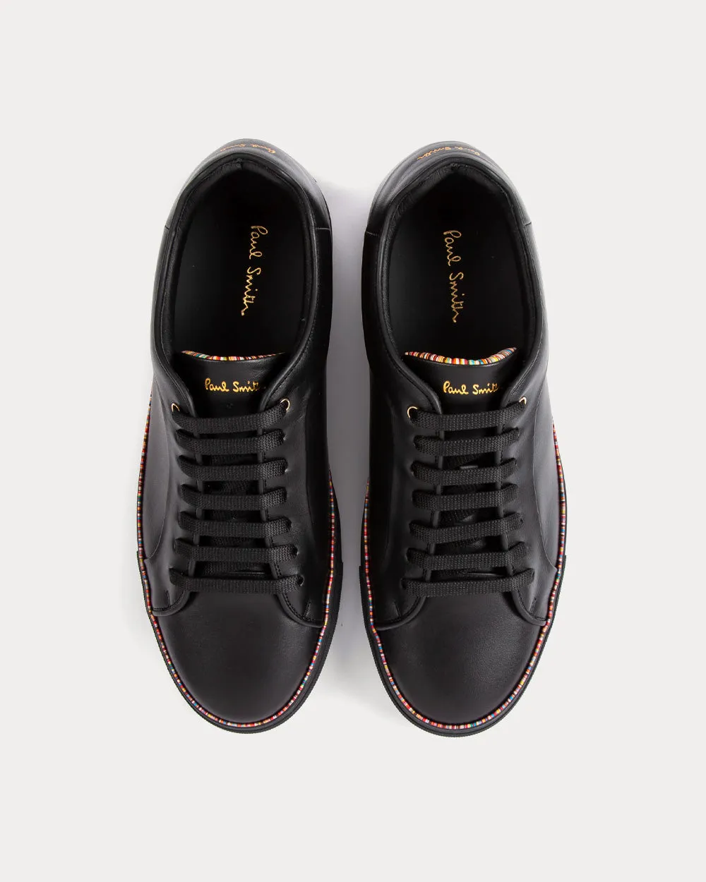 Basso Signature Stripe Piping Black Low Top Sneakers