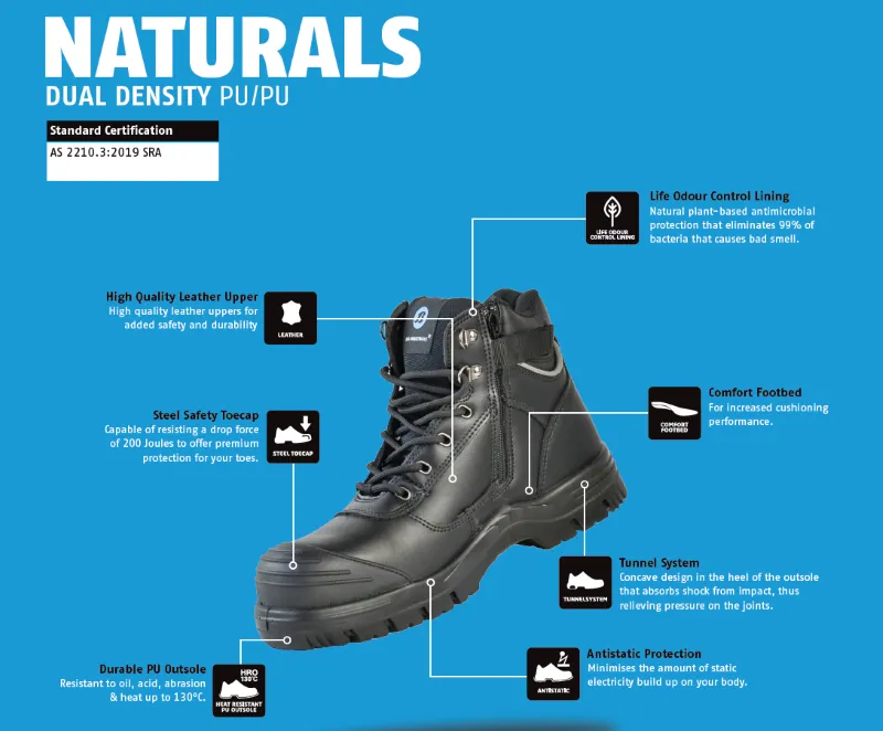 Bata - Safety Boots - Saturn Naturals Black (Size 4)