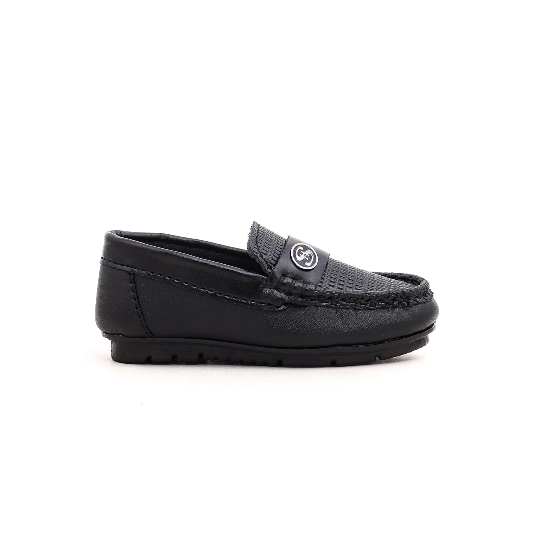 Boys Black Formal Moccasin KD0510
