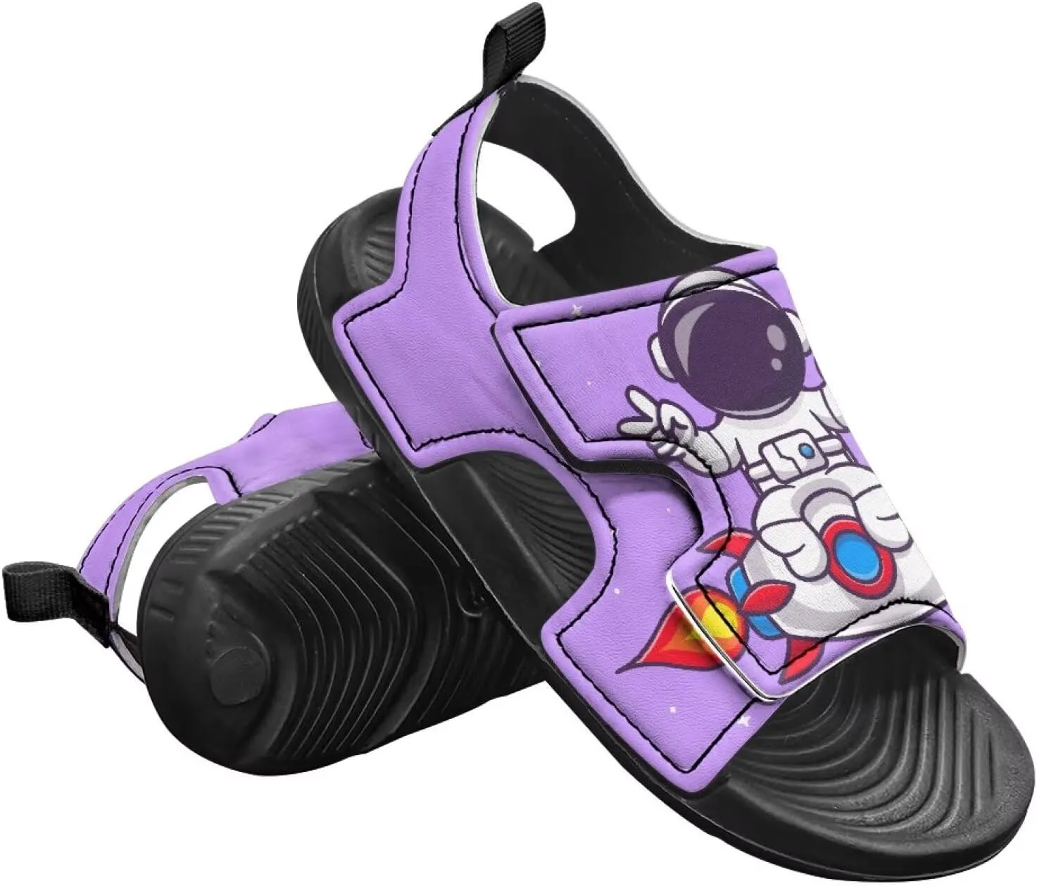 Boys Girls Kids Summer Sandals Slides Open-Toed Beach Sandals Magic Sticker Outdoor Shoes Toddler/Little Kid