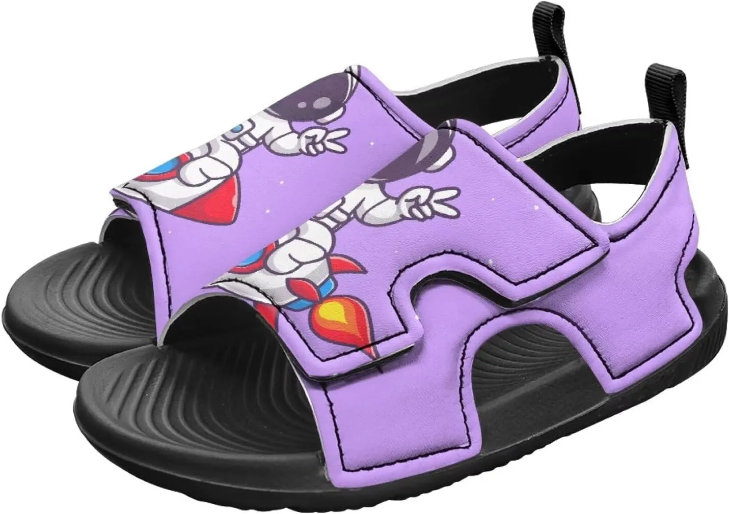 Boys Girls Kids Summer Sandals Slides Open-Toed Beach Sandals Magic Sticker Outdoor Shoes Toddler/Little Kid