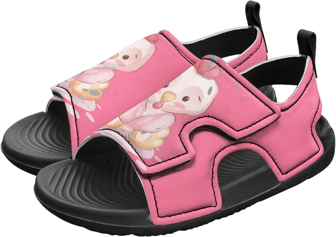 Boys Girls Kids Summer Sandals Slides Open-Toed Beach Sandals Magic Sticker Outdoor Shoes Toddler/Little Kid