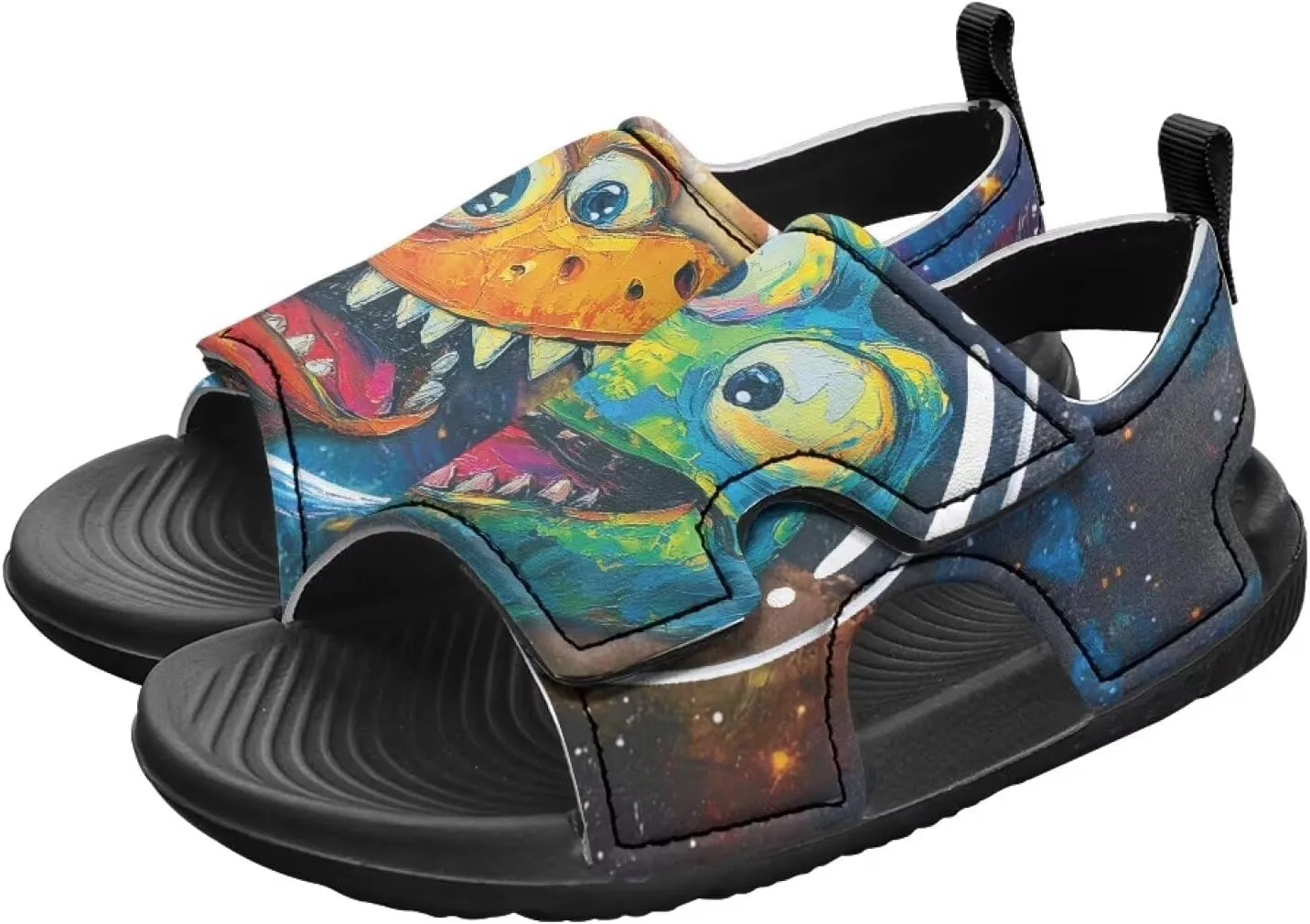Boys Girls Kids Summer Sandals Slides Open-Toed Beach Sandals Magic Sticker Outdoor Shoes Toddler/Little Kid