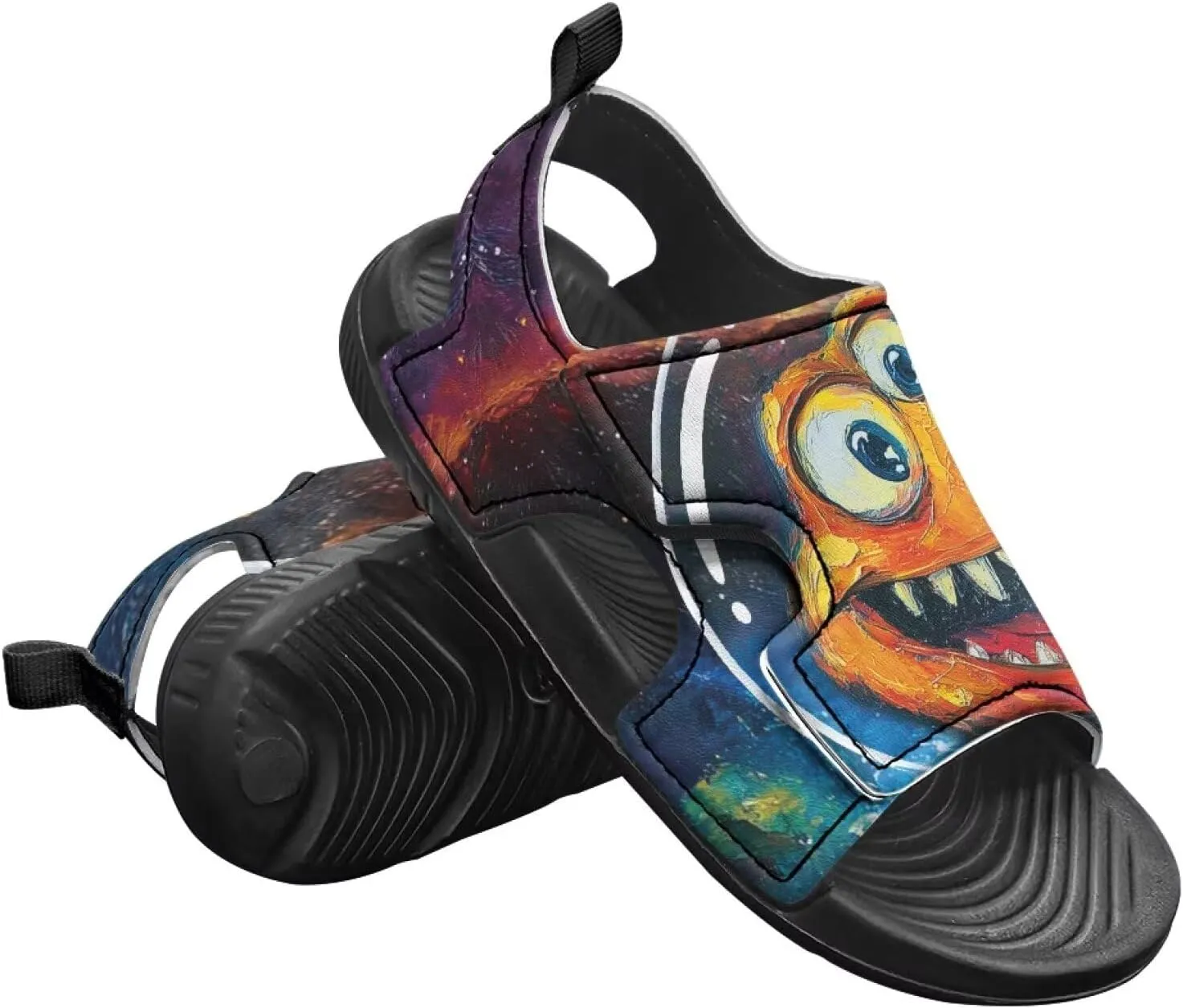 Boys Girls Kids Summer Sandals Slides Open-Toed Beach Sandals Magic Sticker Outdoor Shoes Toddler/Little Kid