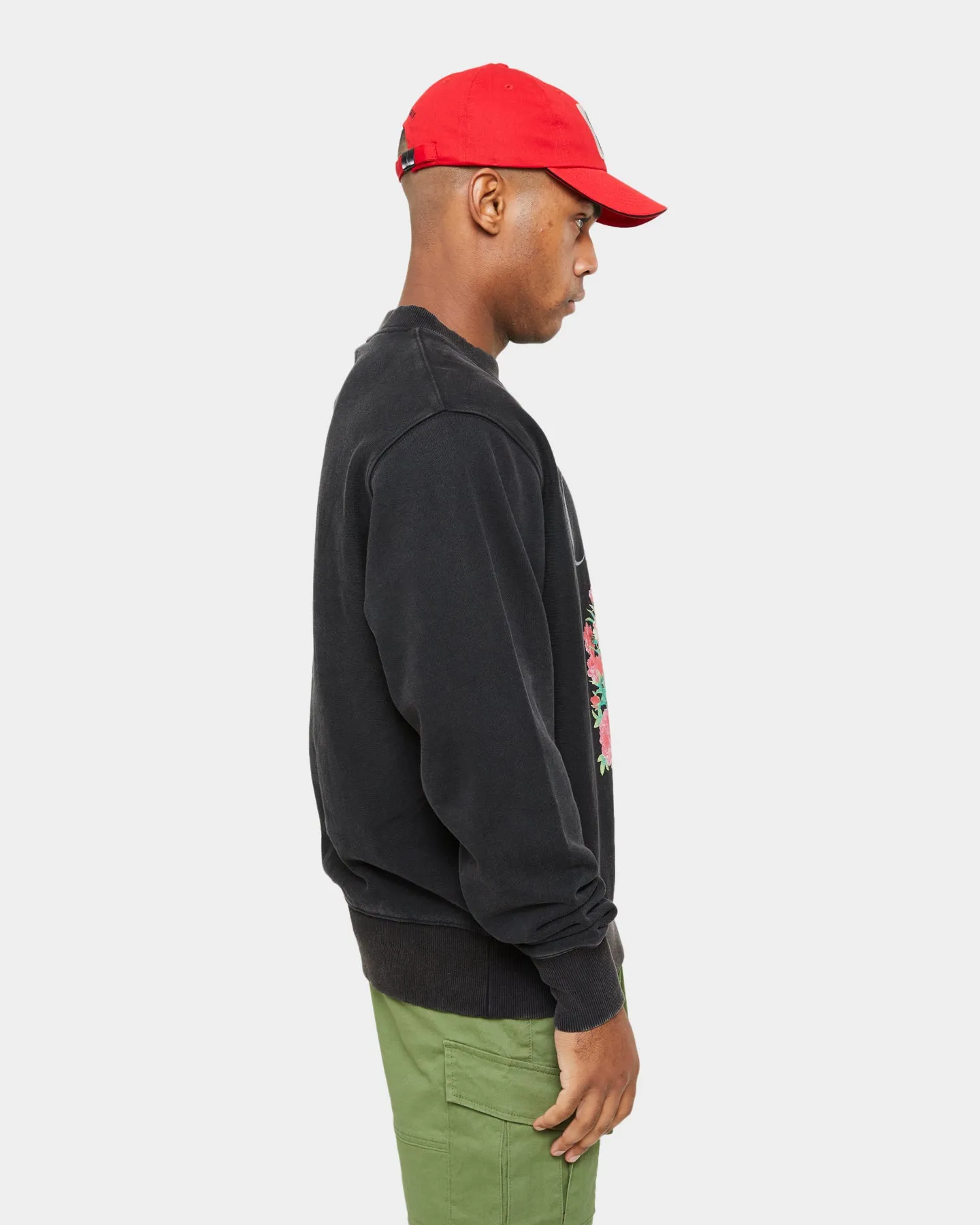 Carre Skull & Rose Vintage Crewneck Washed Black