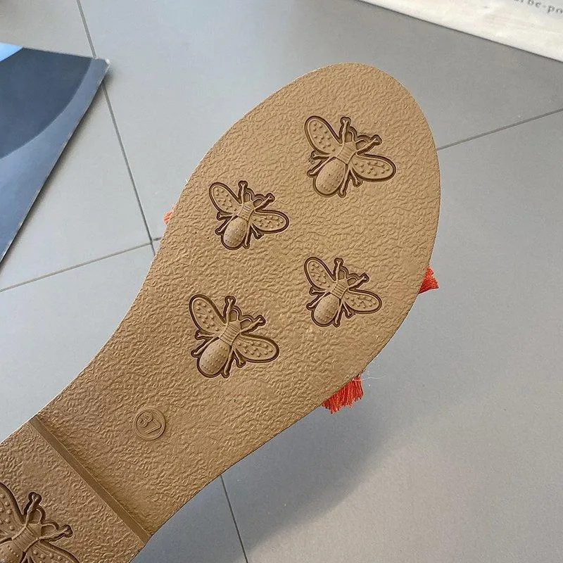 Chicvane Plus Size Ethnic Patterns Flat Sandals Slides Shoes