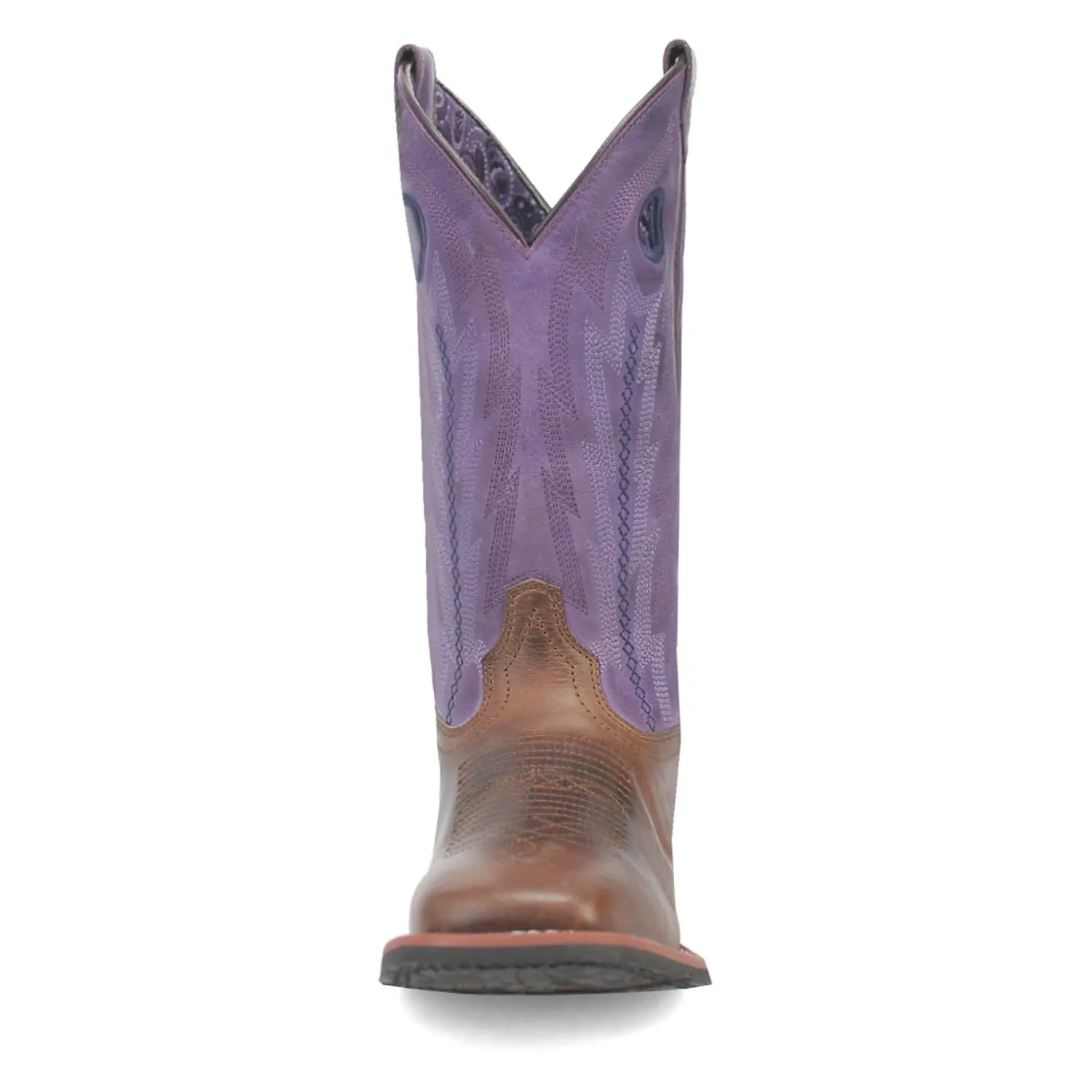 Dan Post Womens Bonnie Tobacco/Purple Leather Cowboy Boots