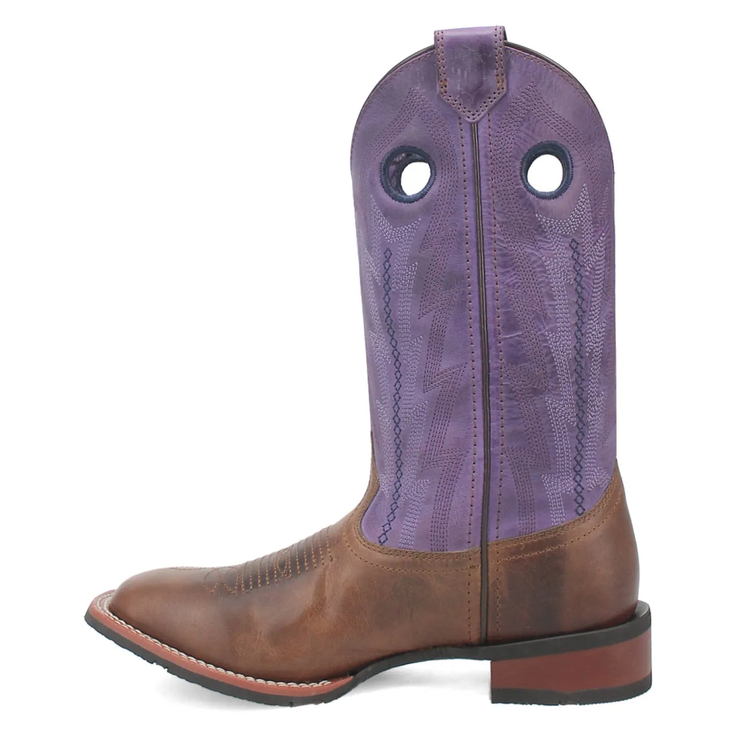 Dan Post Womens Bonnie Tobacco/Purple Leather Cowboy Boots
