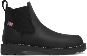Danner Womens Bull Run Chelsea Black Leather Work Boots