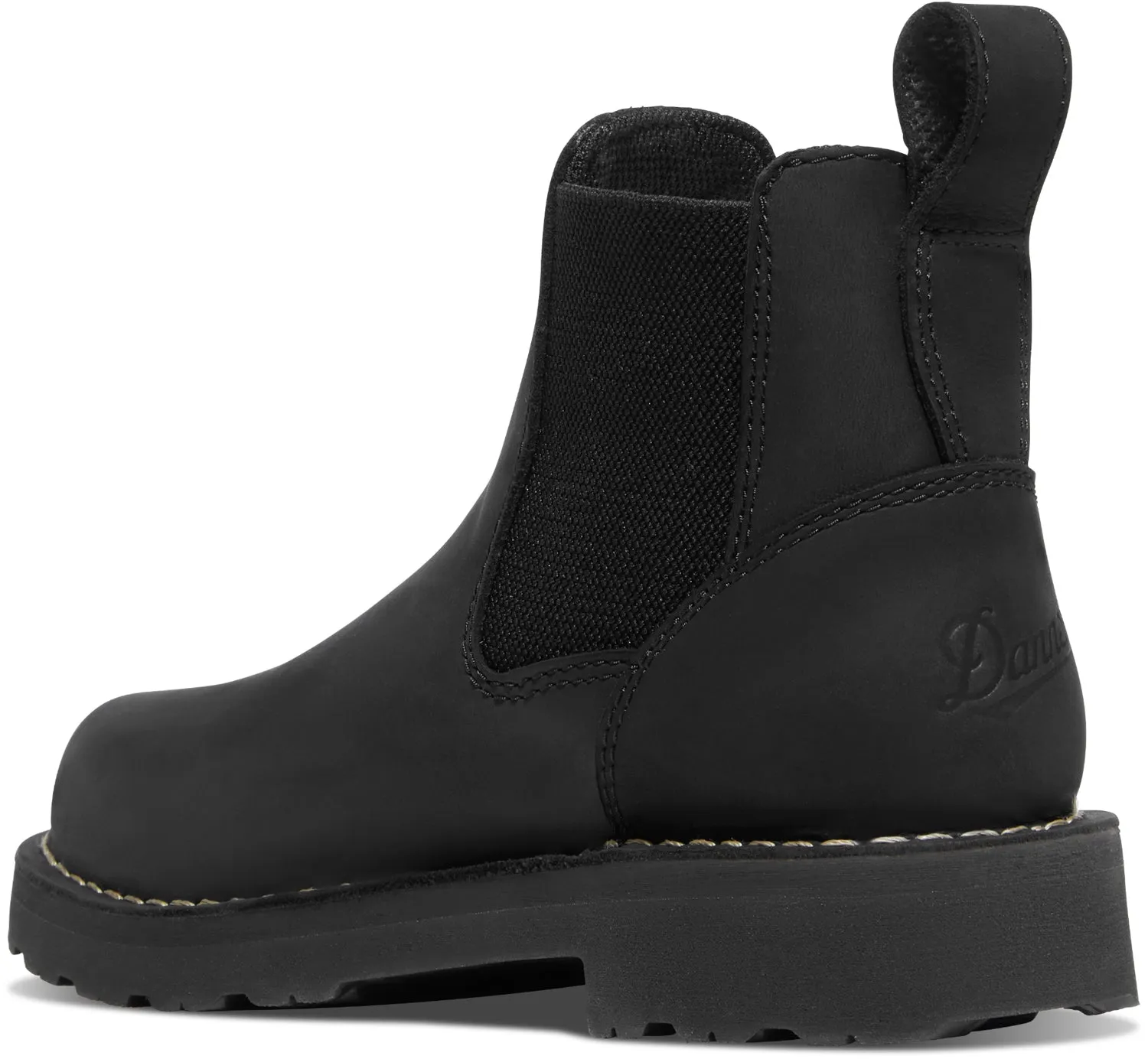 Danner Womens Bull Run Chelsea Black Leather Work Boots
