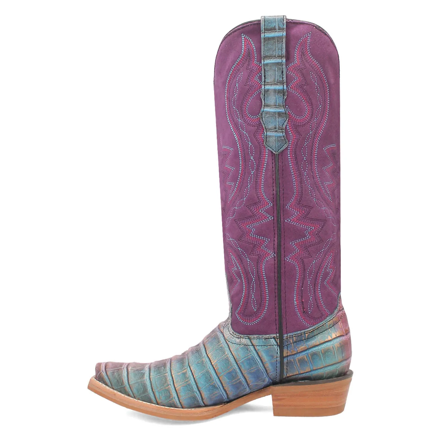 Dingo Womens Caterina Purple/Blue Leather Cowboy Boots 7 M