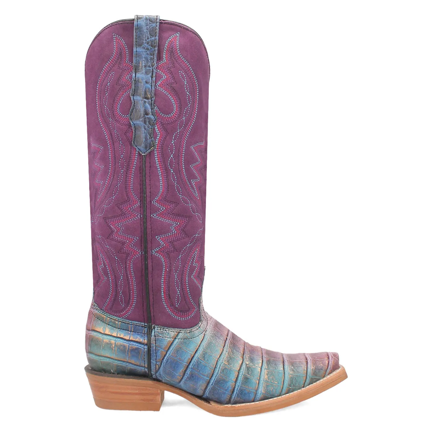 Dingo Womens Caterina Purple/Blue Leather Cowboy Boots 7 M
