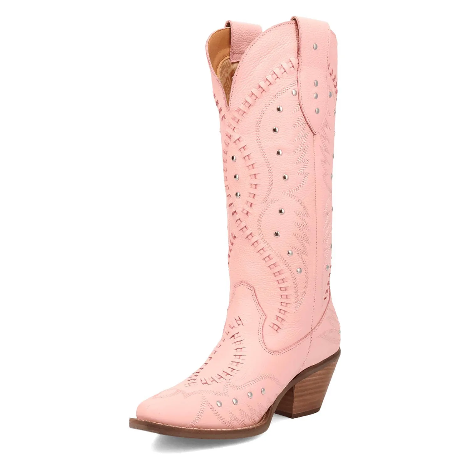 Dingo Womens Pretty N Pink Pink Leather Cowboy Boots