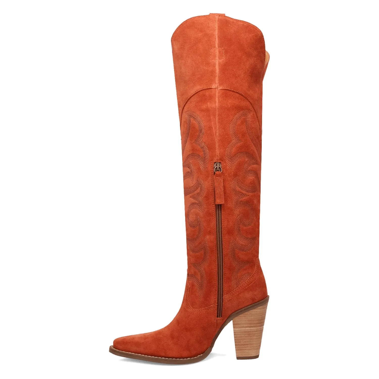 Dingo Womens Primadonna Rust Suede Cowboy Boots