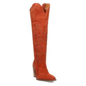 Dingo Womens Primadonna Rust Suede Cowboy Boots