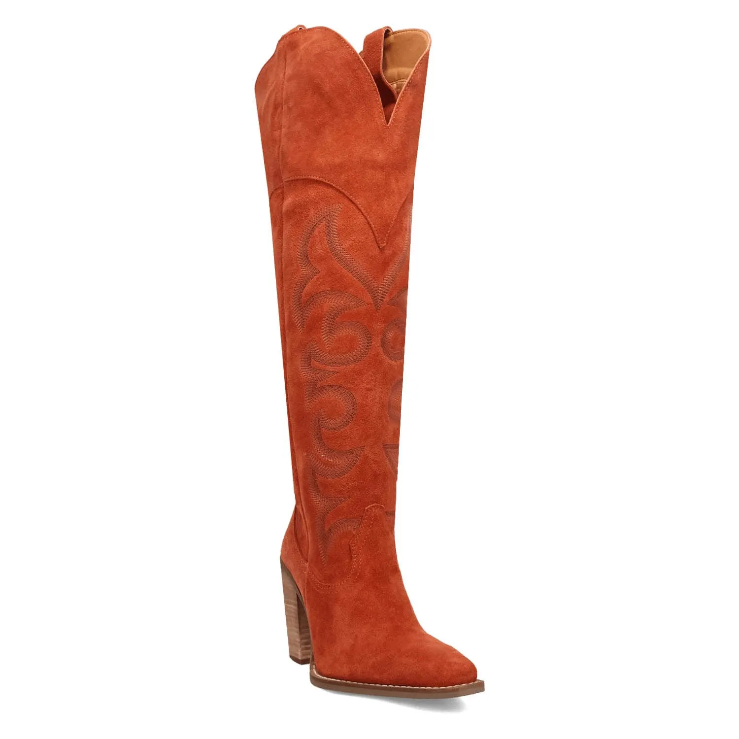 Dingo Womens Primadonna Rust Suede Cowboy Boots