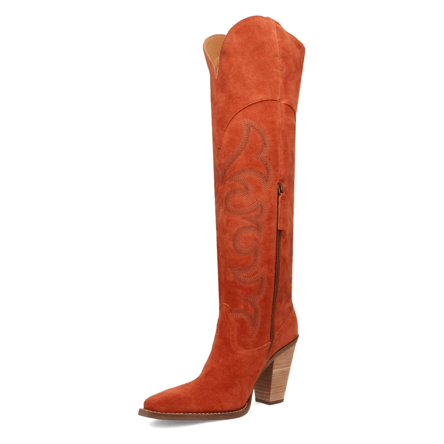 Dingo Womens Primadonna Rust Suede Cowboy Boots
