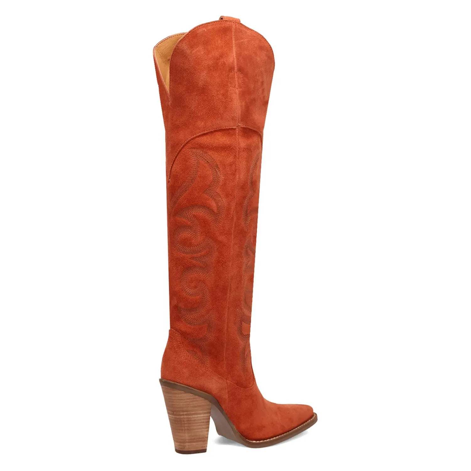 Dingo Womens Primadonna Rust Suede Cowboy Boots