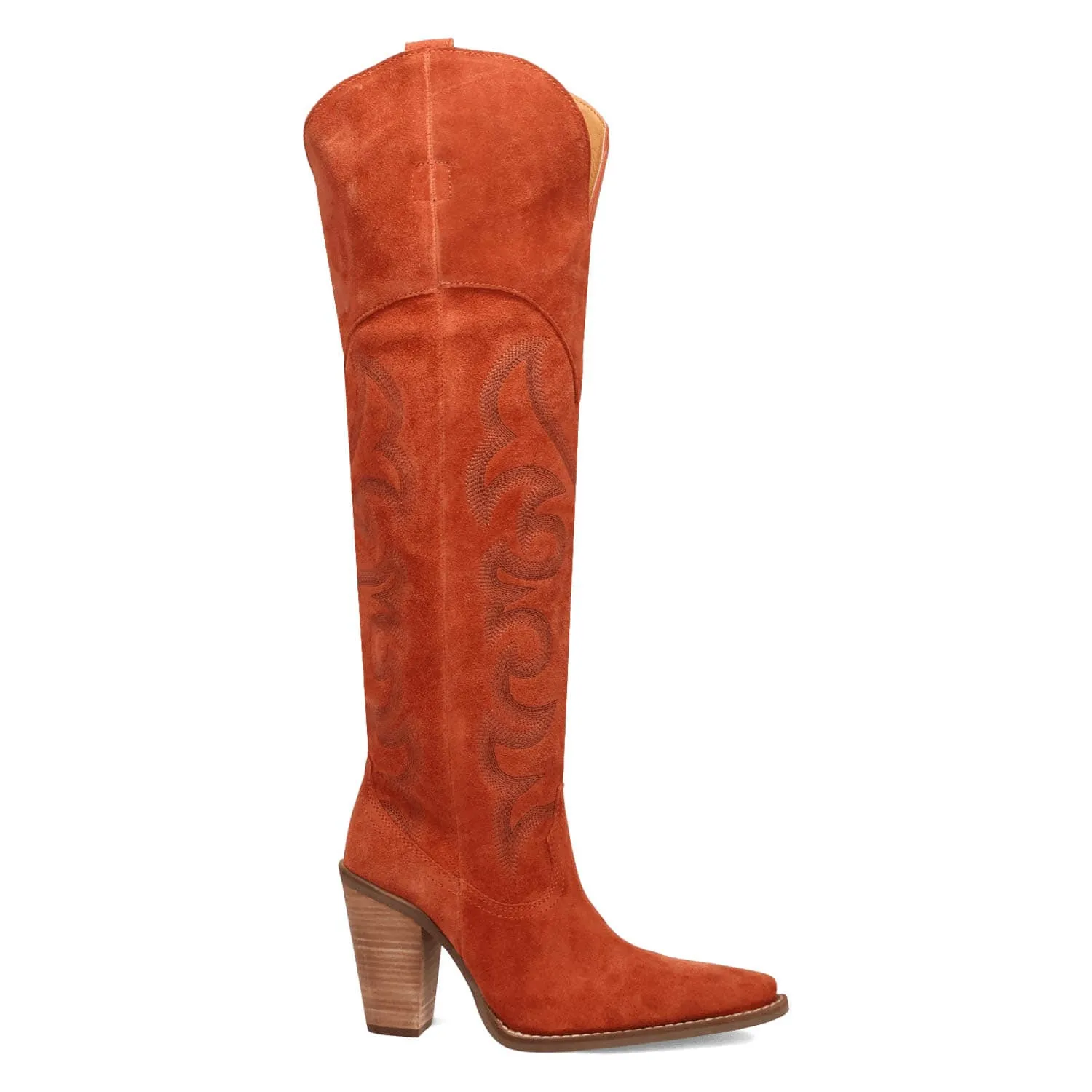 Dingo Womens Primadonna Rust Suede Cowboy Boots