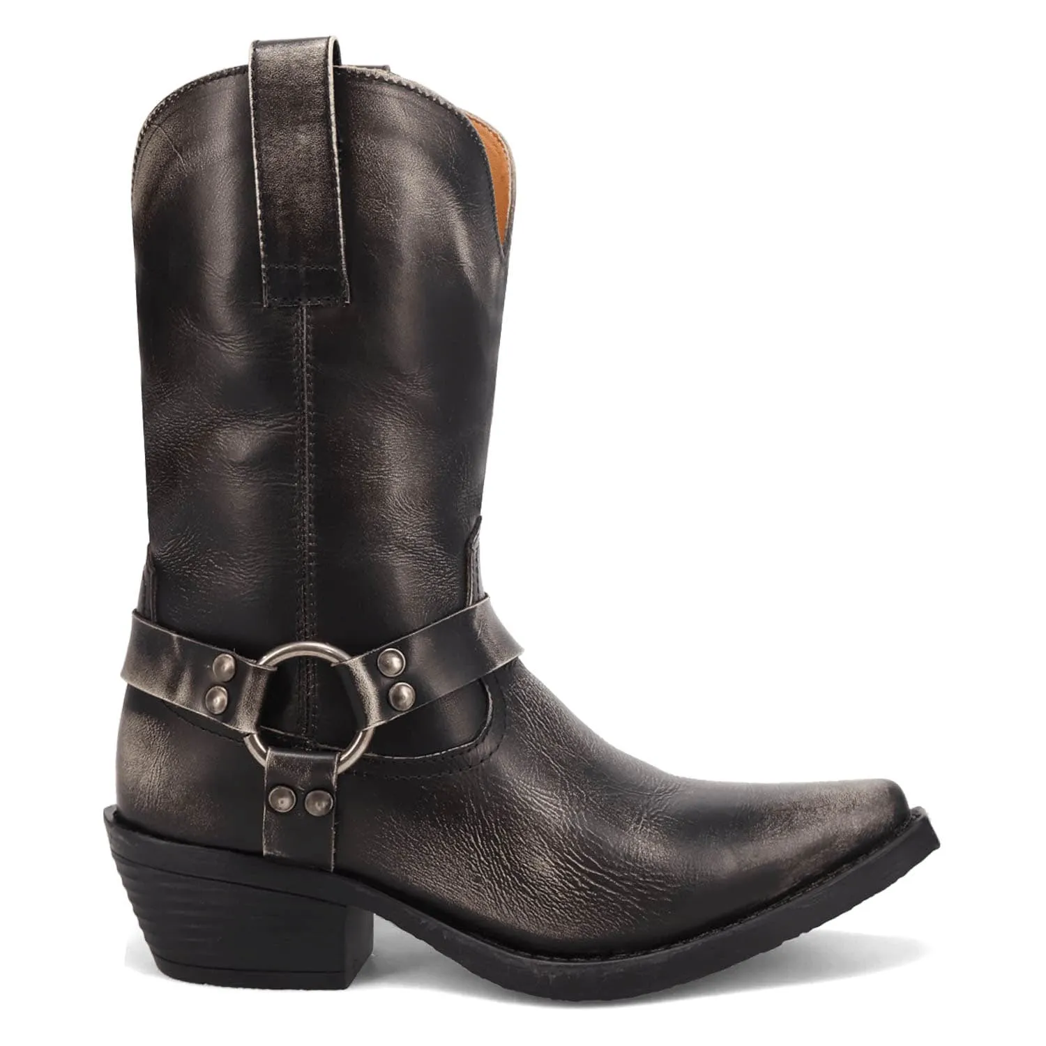 Dingo Womens Ride A Way Black Leather Harness Cowboy Boots