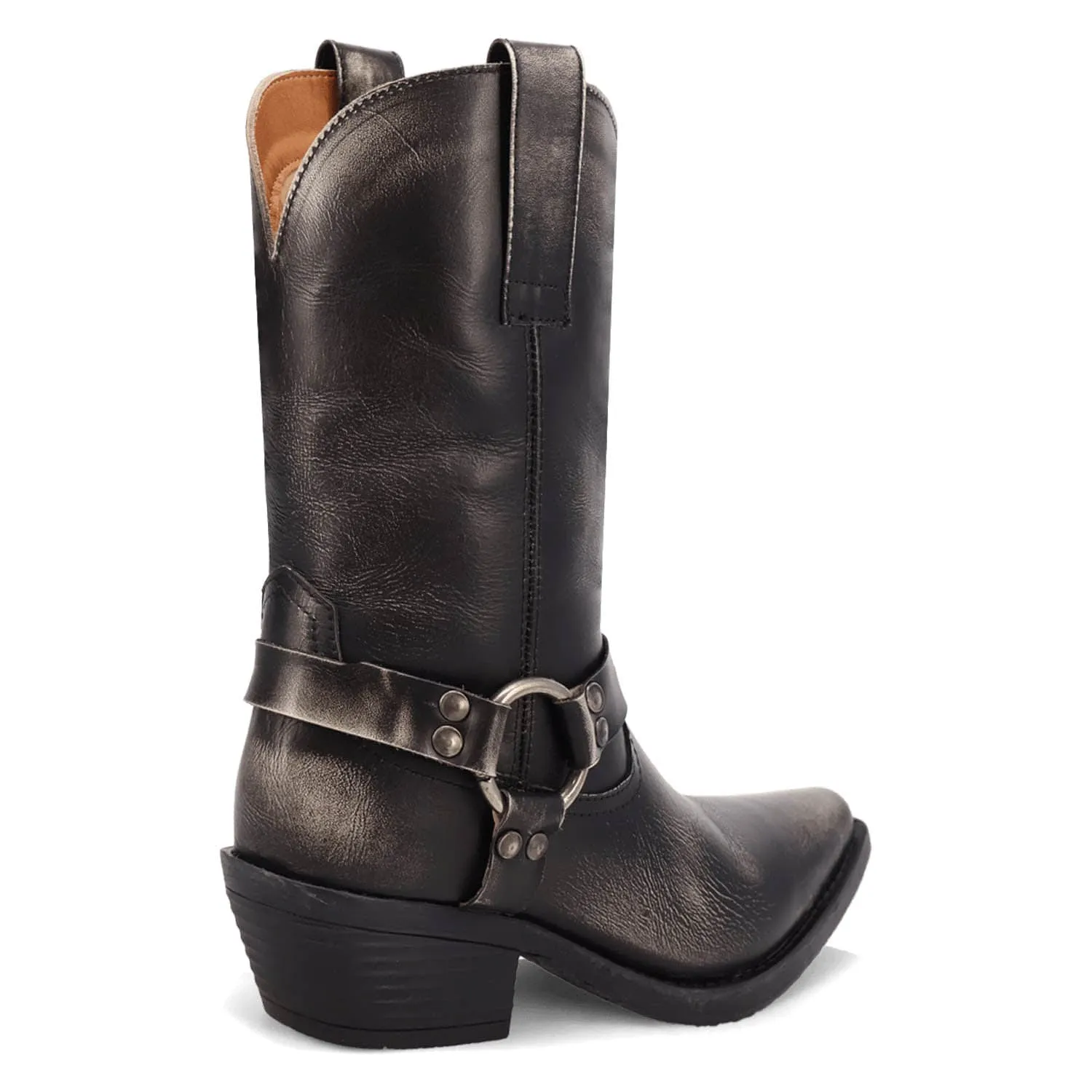 Dingo Womens Ride A Way Black Leather Harness Cowboy Boots