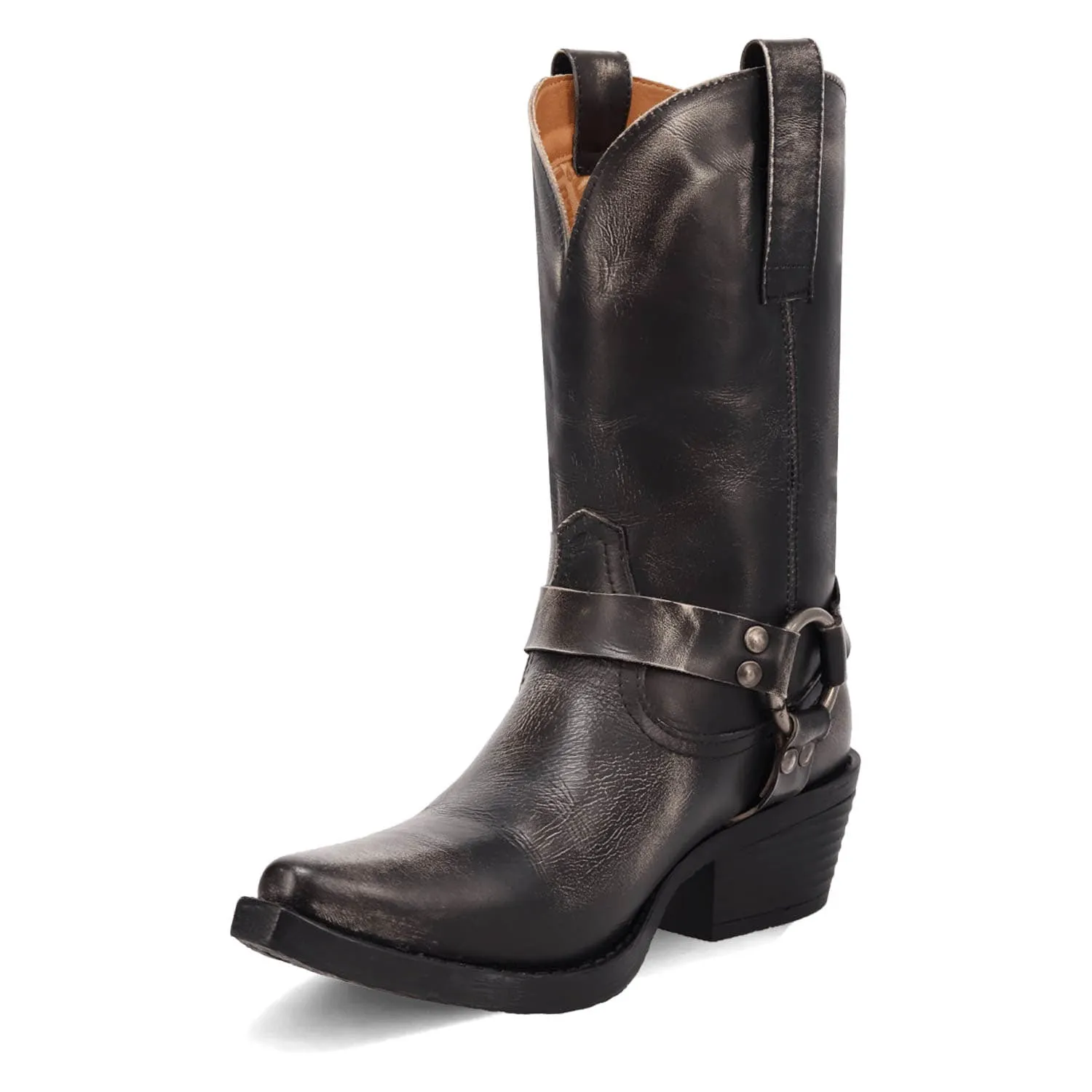 Dingo Womens Ride A Way Black Leather Harness Cowboy Boots