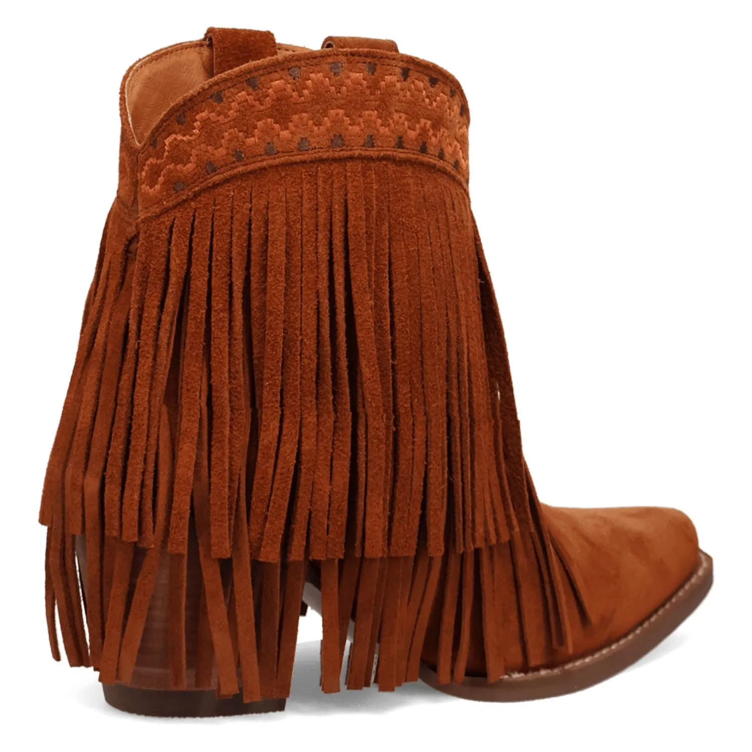 Dingo Womens Tapadero Bootie Brown Suede Cowboy Boots