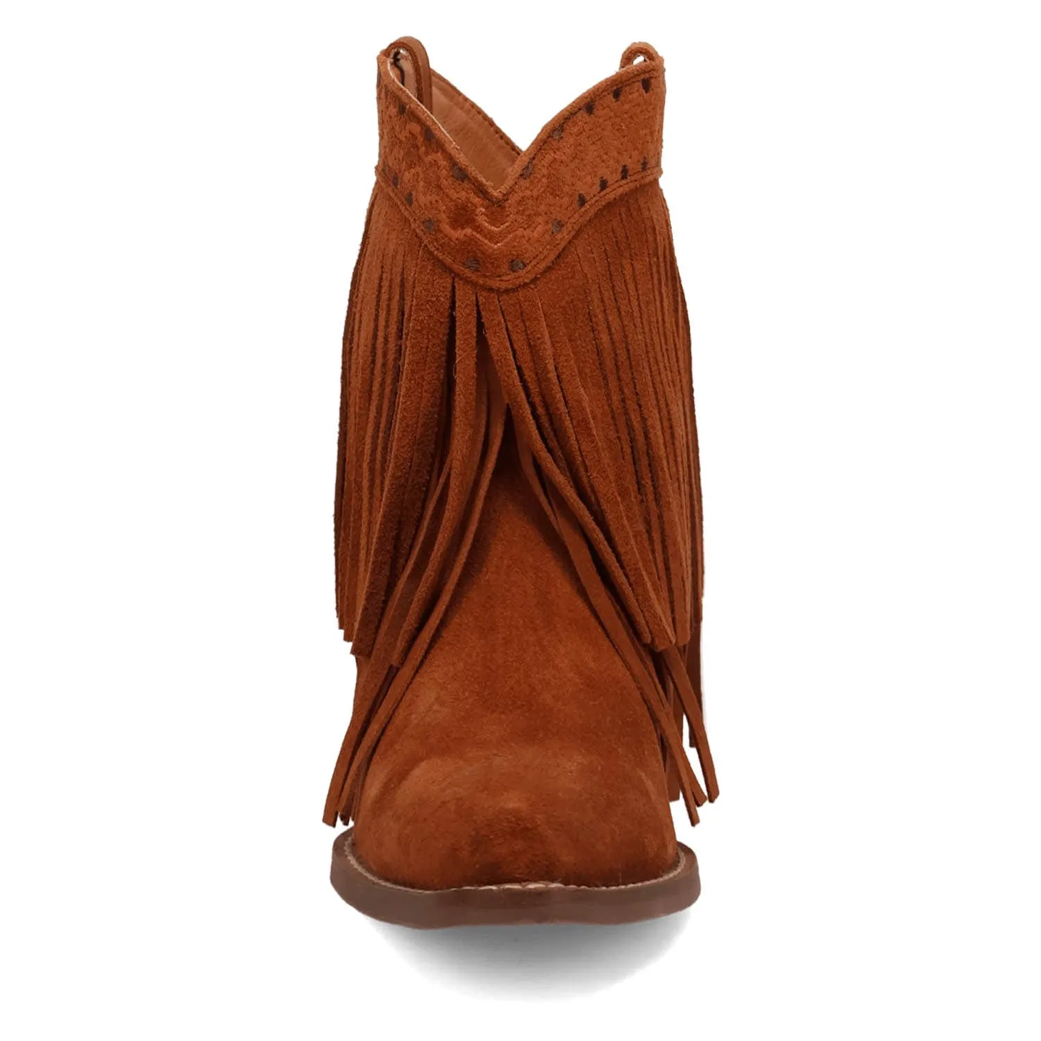 Dingo Womens Tapadero Bootie Brown Suede Cowboy Boots