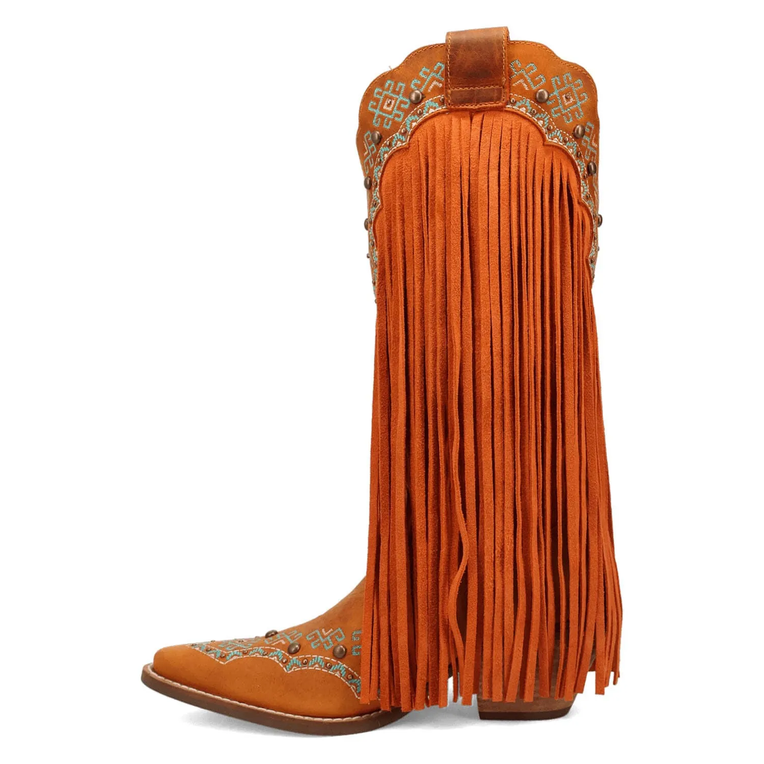 Dingo Womens Tequila Sunrise Rust Suede Cowboy Boots