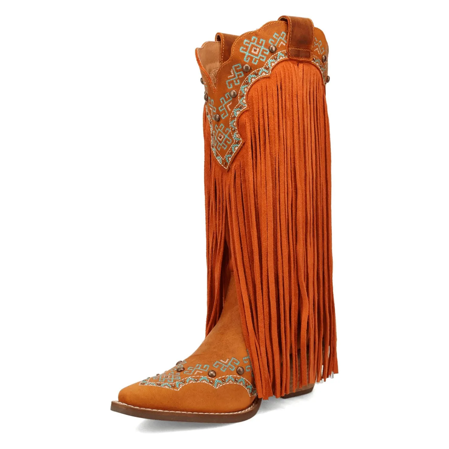 Dingo Womens Tequila Sunrise Rust Suede Cowboy Boots