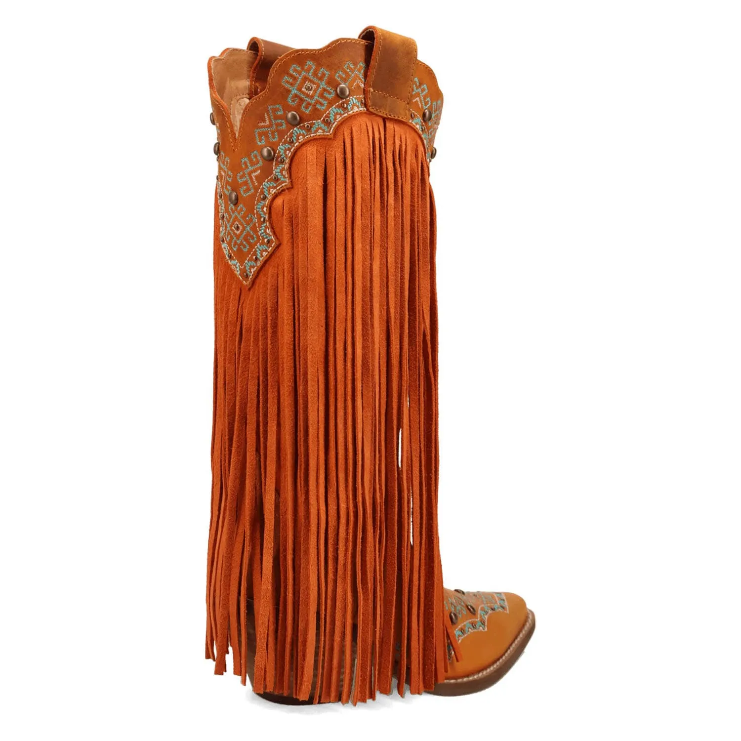 Dingo Womens Tequila Sunrise Rust Suede Cowboy Boots