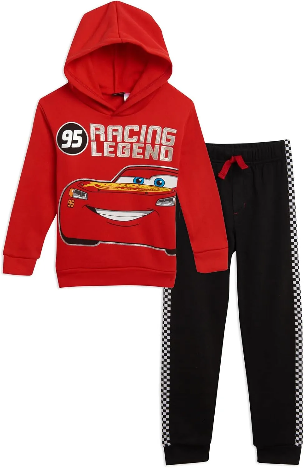 Disney Pixar Cars Lightning McQueen Fleece Pullover Hoodie and Pants Outfit Set Toddler to Big Kid