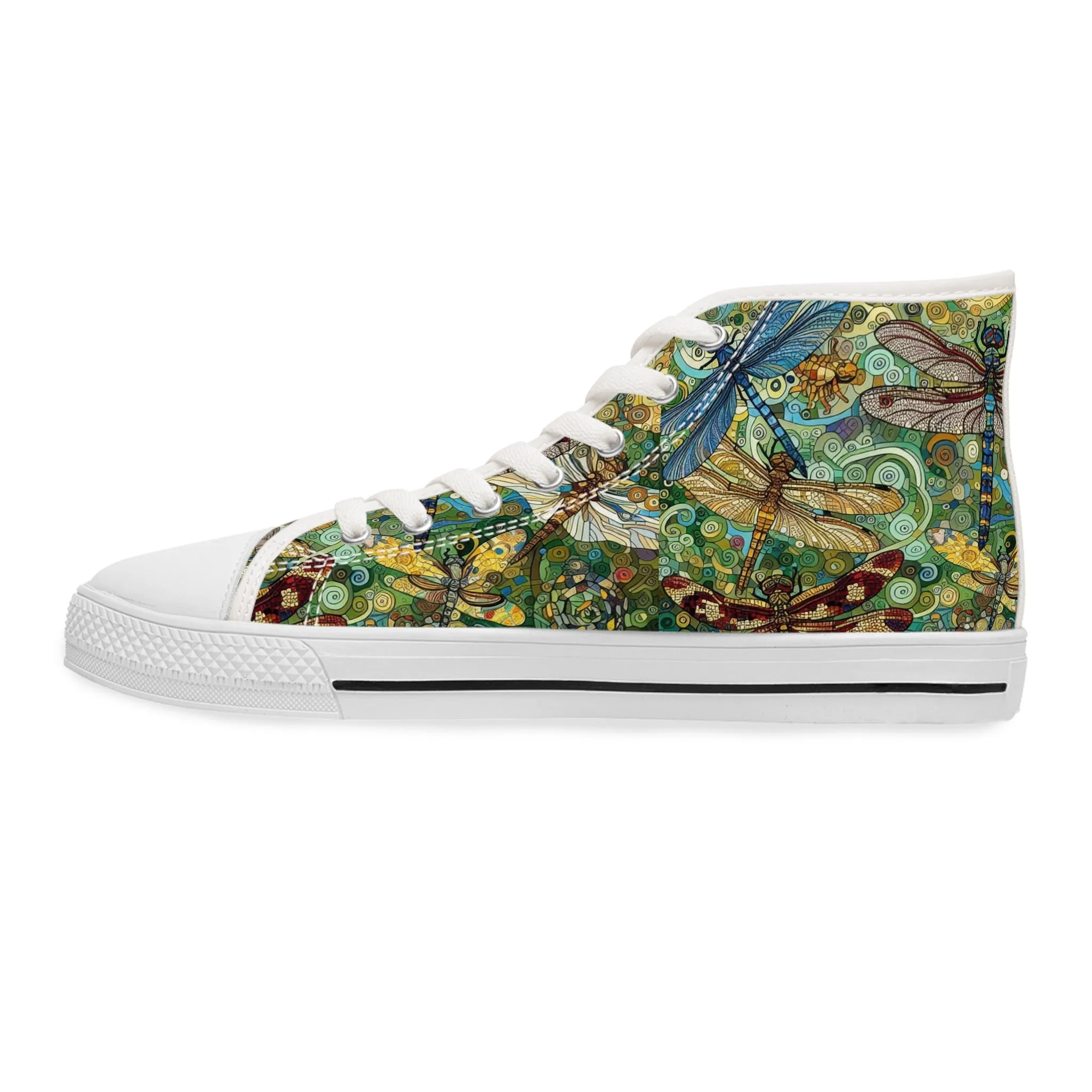 Dragonflies Colorful Nature-Inspired High Top Sneakers for Women