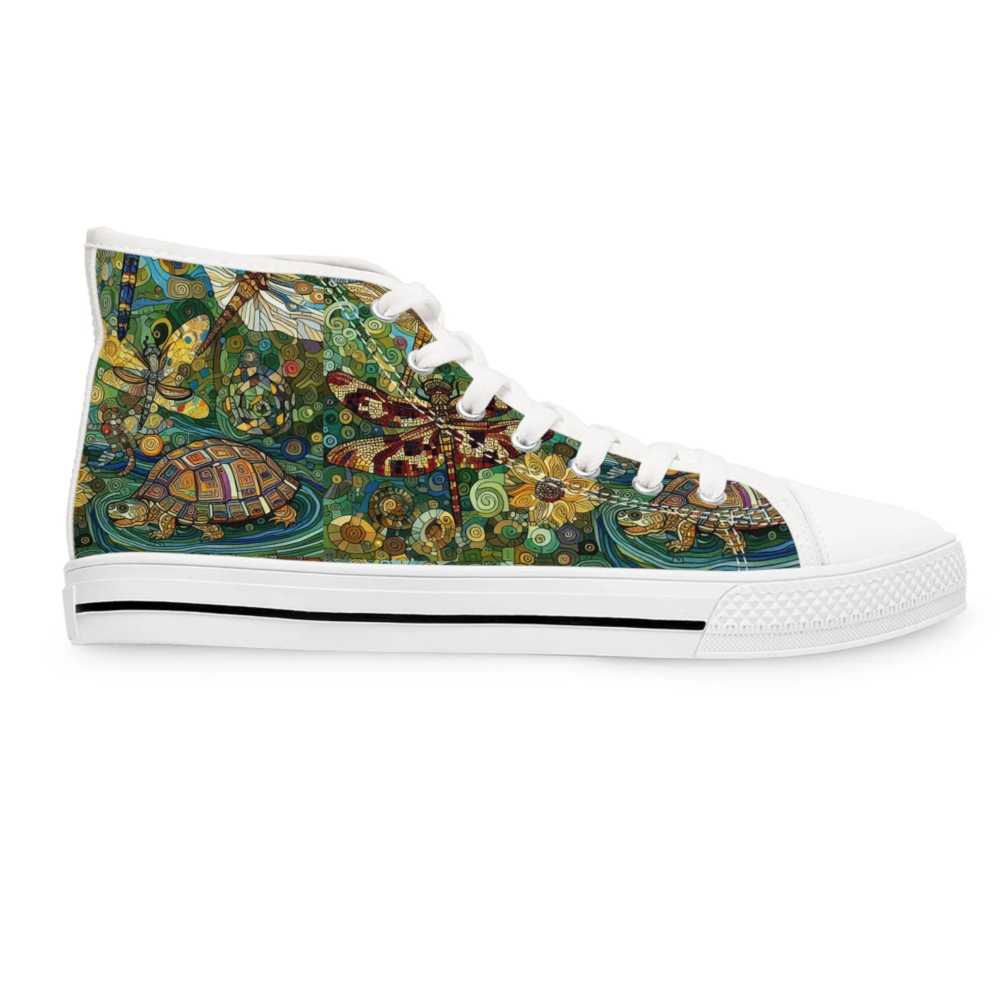 Dragonflies Colorful Nature-Inspired High Top Sneakers for Women