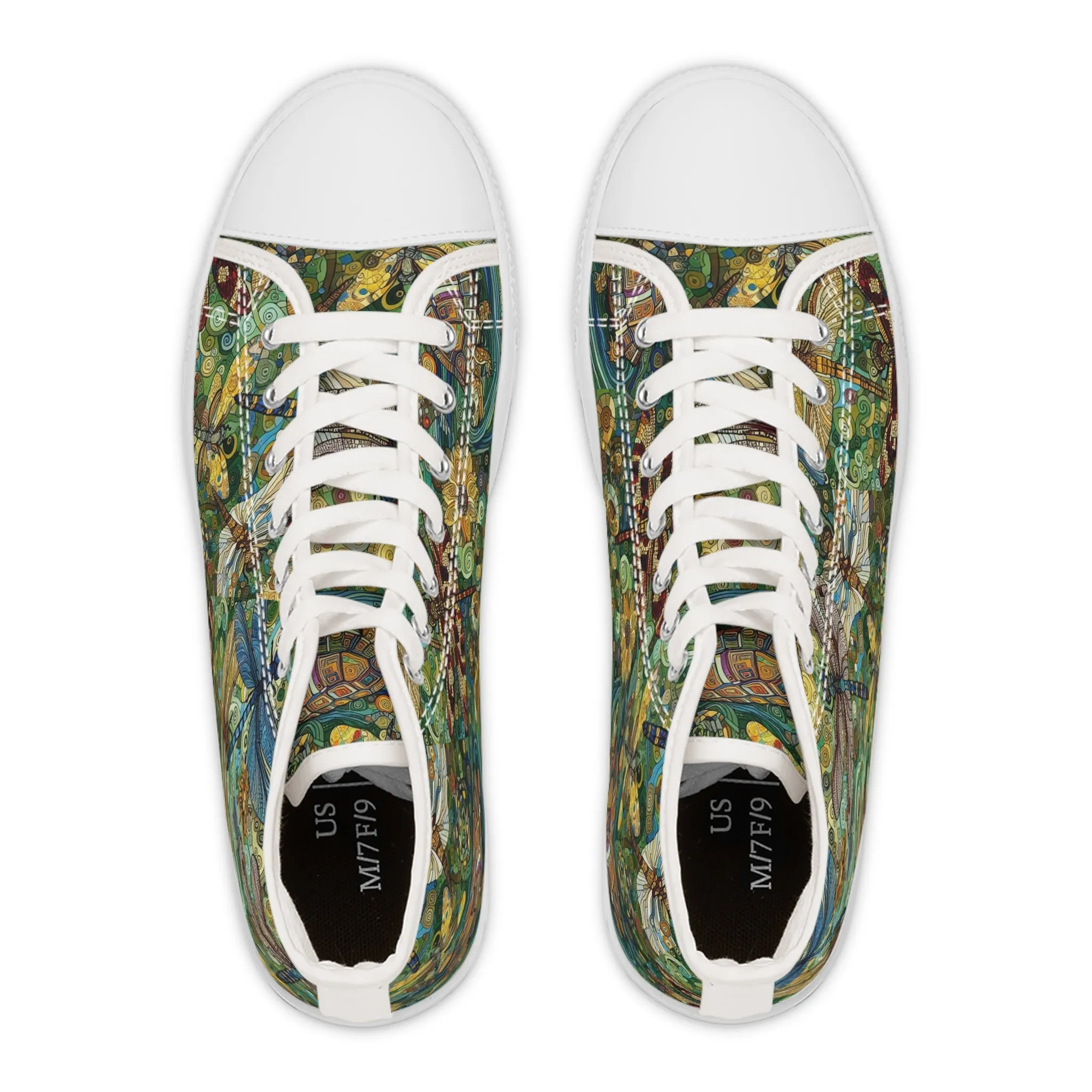 Dragonflies Colorful Nature-Inspired High Top Sneakers for Women