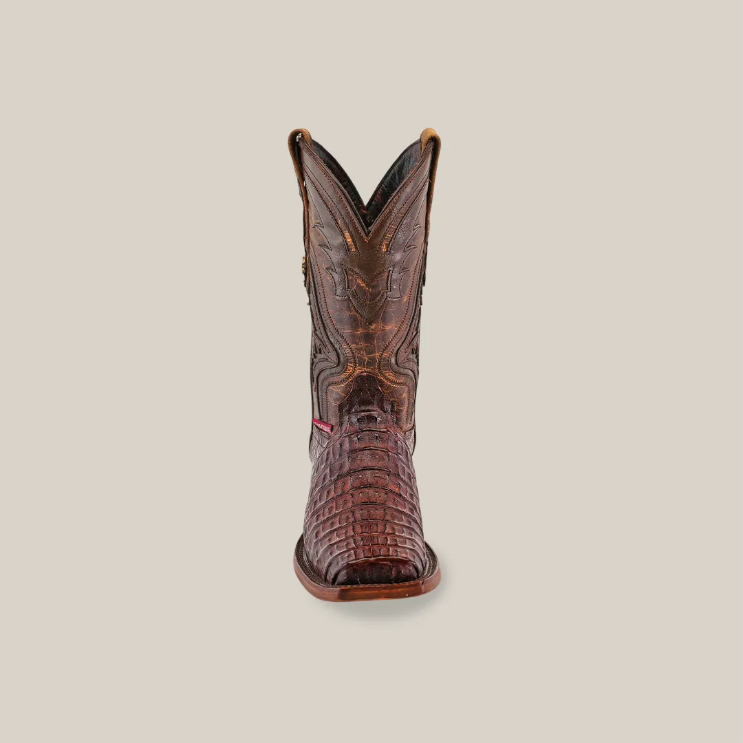 Exotic Caiman Hornback - Brown - Rodeo Toe